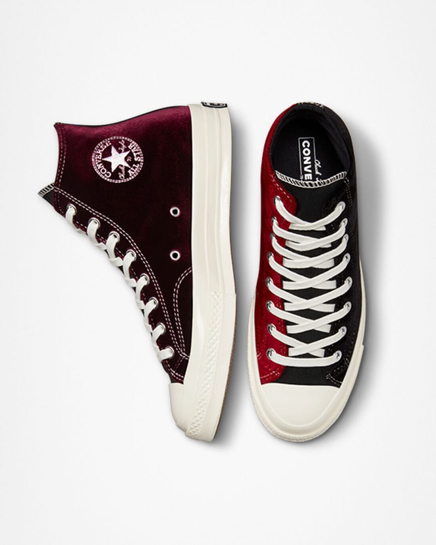 Tenisky Vysoke Converse Chuck 70 Beyond Retro Velvet Panske Čierne Červené | SK BMI11K4